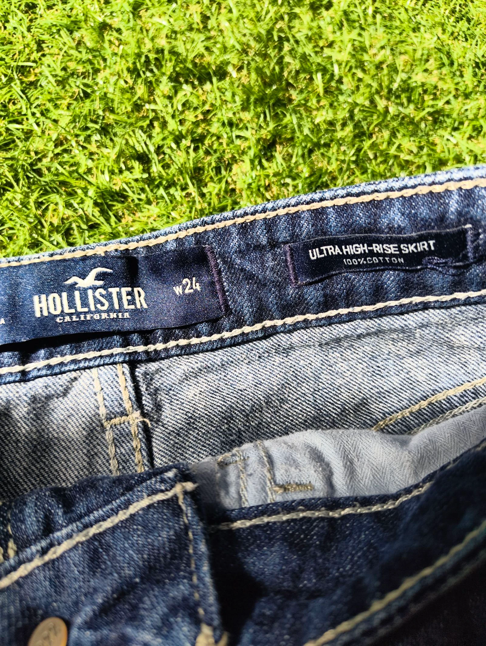Hollister Vintage Denim Mini Saia Lateral Listrada PP 32 34 – photo 5